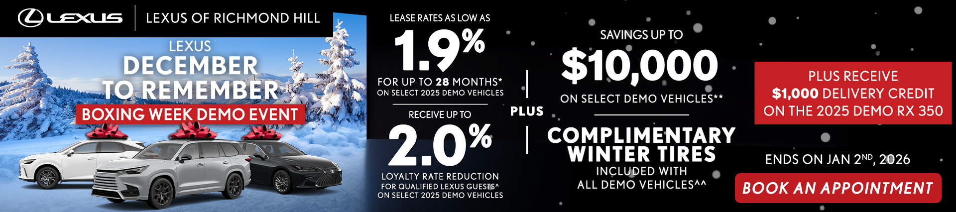 Boxing Week Demo Sale at Lexus of Richmond Hill
