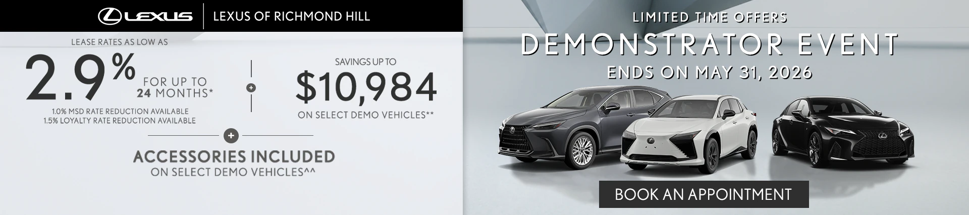 Demonstrator Event at Lexus of Richmond Hill Banner